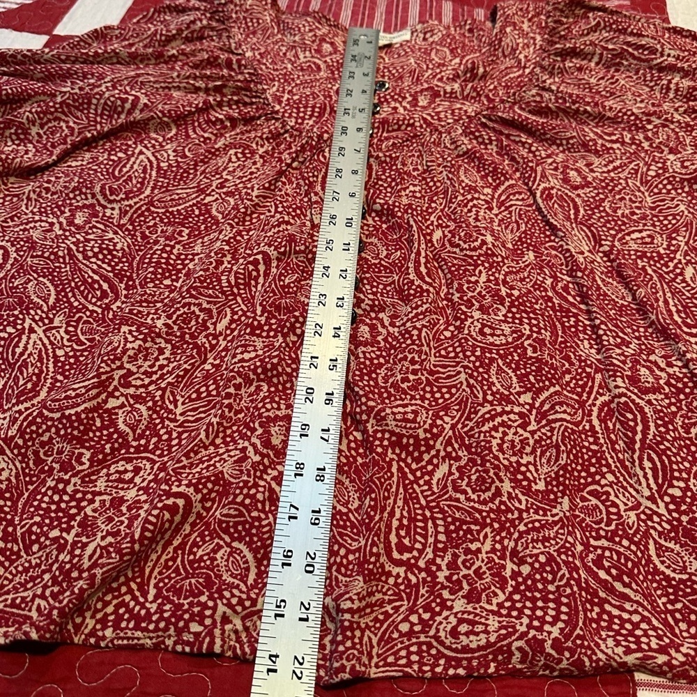 Christian Siriano Red Paisley Blouse - Picture 8 of 9